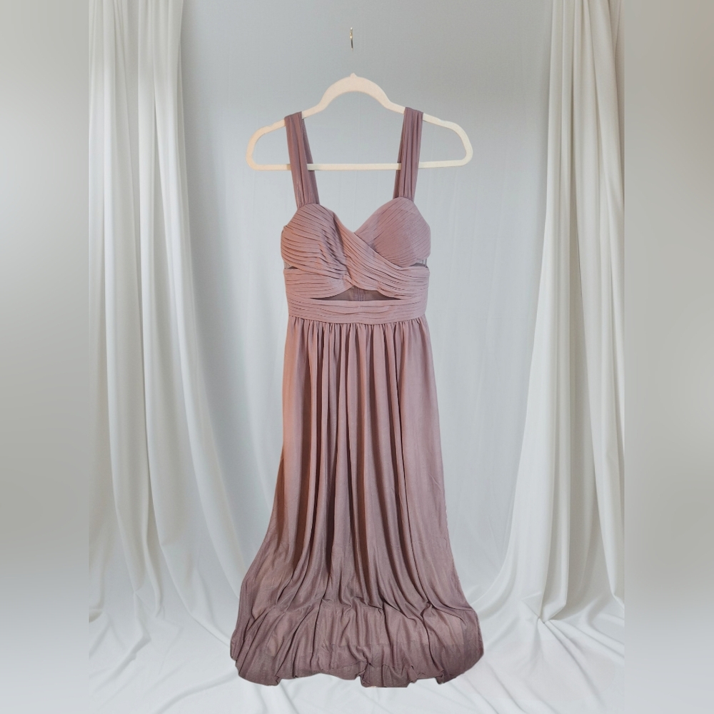 Mauve Birds Grey Dress Size small